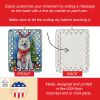 American Eskimo Christmas Reindeer Porcelain Ornament Christmas Tree Hanging Decorations for Home Christmas Holiday, Rectangle, Gift, Multicolor