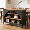 Kitchen island with storage rack, kitchen rack, cutlery cabinet, storage cabinet