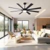 72 in. Black Low Profile Ceiling Fan with Light