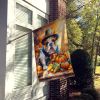 English Bulldog Thanksgiving House Flag Large Porch Sleeve Pole Decorative Outside Yard Banner Artwork Wall Hanging, Polyester, House Size, Multicolor
