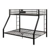 Sandy Black Twin XL/Queen Bunk Bed with Built-in Ladder