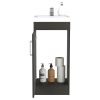 Bathroom Vanity Sink Jozz, Single Door Cabinet, Black Wengue Finish
