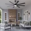72 in. Black Low Profile Ceiling Fan with Light