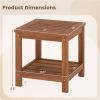 Versatile 2-Tier Wooden Side Table, Easy Assembly Nightstand for Garden Living Room Poolside
