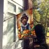Chocolate Labradoodle Thanksgiving House Flag Large Porch Sleeve Pole Decorative Outside Yard Banner Artwork Wall Hanging, Polyester, House Size
