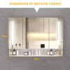 Modern 39x28 inches bathroom cabinets, medicine cabinets with mirrors and LED lights, bathroom storage cabinet with multilevel storage compartments