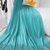 SOGA 2X Teal Acrylic Knitted Throw Blanket  Couch Bed Sofa Home Decor