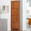 4-Tier 72" Corner Kitchen Pantry Storage Cabinet with 8 Doors Tall Storage Cabinet, Corner Cabinet and Shelves