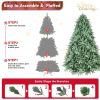 5ft Blue Spruce Christmas Tree with 592 Fire-Resistant Tips, Artificial Xmas Tree Premium Hinged, Foldable Base Christmas Decor for Holiday Home Party