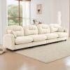 Four - Seater Modular Sectional Couch,Premium Chenille Fabric,With 2 Throw Pillows,Quilted Pleated Design,High-Density Foam Easy Install,Fits Bedrooms