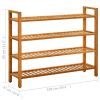 Shoe Rack with 4 Shelves 39.4"x10.6"x31.5" Solid Oak Wood