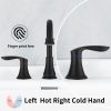 2-Handle 8 inch Widespread Bathroom Sink Faucet Matt Black Lavatory Faucet 3 Hole 360Â° Swivel Spout Vanity Sink Basin Faucets 3008B-MB