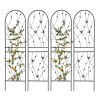 4 Pack Metal Garden Trellis 71" x 19.7" Rustproof Trellis for Climbing Plants Outdoor Flower Support Butterfly Deco Black