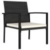 Dining Chair Set of 2 Black and Cream