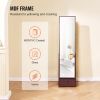 VEVOR Mirror Jewelry Cabinet 360Â° Swivel Standing Mirror with Storage Brown