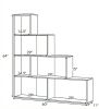 4-Tier Stepped Bookshelf Freestanding Ladder Storage Shelf with 6 Cubes for Living Room Bedroom Organizer with Open Shelves