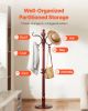 VEVOR Freestanding Coat Rack Wooden Coat Tree with Stable Large Base & 11 Hooks