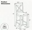 Modern Farmhouse Counter Height Stools with Footrest And Cushion Comfortable Bar Chairs for Kitchen Island Or Breakfast Nook