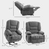Power Lift Chair, Electric Recliner Chair with Vibration Massage, Heat, Side Pockets, Quick Assembly, Charcoal Gray