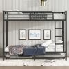 Twin XL over Twin XL Metal Bunk Bed with Twin Size Trundle, Black