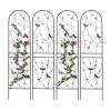 4 Pack Metal Garden Trellis 86.7" x 19.7" Rustproof Trellis for Climbing Plants Outdoor Flower Support Dragonfly Deco Black