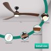 72 Inch Solid Wood Ceiling Fan with Lights and Remote Control Indoor Outdoor Ceiling Fan 3 Wooden Blades Modern Ceiling Fan for Porch Living Room Bedr
