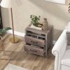 Nightstand with 2 Drawers Farmhouse Bed Side Table with Open Storage Shelf