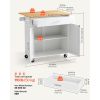 Kitchen Island Cart with Storage, 42.28 in Wide Mobile Rolling Storage Island on Swivel Wheels, with Drawer, Storage Cabinet, Drop Leaf, Spice Rack