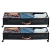 Under Bed Storage with Wheels, 36.0 x 18.1 x 7.3 inch, Underbed Containers with Clear Lid, Underbed Shoe Organizer