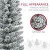 6ft Artificial Pencil Christmas Tree with 329 Snow Flocked Tips, Metal Base, Realistic Xmas Tree