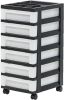 Plastic Drawer Storage Organizer Rolling Cart, with Wheels Casters, 6-Drawers, for Classroom Art Craft Supplies Bathroom Dorm Bedroom Laundry Room