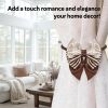 2 Pack Rope Bow Curtain Tiebacks | 2026 Upgrade Simple Elegant Strong Magnetic Curtain Holdbacks | Accessories Drapes Tie Backs Wall Decoration for Ho