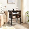 1 Piece Stackable Night Stand Shelf Accent Table with Metal Frame