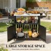 Outdoor bar cart, storage cabinet, shelf, kitchen island, black