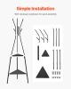 VEVOR Coat Rack Freestanding Coats Rack Stand with 2 Shelves & 6 Hooks