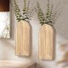Pine Wood Set of 2 Wall Vases Ã¢â‚¬â€œ Farmhouse Wall Decor for Bedroom, Living Room