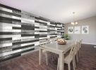 Thermo-treated 1/4 in. x 5 in. x 4 ft. Black/White/Whitewash Mixed Colors Wood Wall Planks 30 Sq. Ft. per Pack