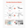 84 In Ceiling Fan without Light, 6-Speed Remote Control, Aluminum 8-Blade, Reversible DC Motor, Modern Low Profile Flush Mount Fan for Bedroom, Living