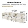 3 Piece Sofa Set Oversized Sofa Comfy Sofa Couch, 2 Pieces of 2 Seater and 1 Piece of 3 Seater Sofa for Living Room, Deep Seat Sofa White Chenille