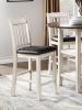 White and Dark Cherry Finish 5pc Counter Height Set Table with 2x Bottom Shelves Drop Side Leaves and 4 Chairs Kitchen Dining Furniture