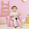 Pink 2-in-1 Convertible Kids Sofa Set Toddler Table and Chair Versatile Couch for Boys and Girls