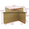Glass Coffee Table,31.5 Inch Mid-Century Modern Square Coffee Table with Tempered Glass Top,Wooden Coffee Table for Living Room,Natural Wood