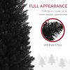 8' Artificial Pencil Christmas Tree, Slim Xmas Tree with 618 Realistic Branch Tips and Plastic Stand, Black