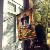 Bernese Mountain Dog Thanksgiving House Flag Large Porch Sleeve Pole Decorative Outside Yard Banner Artwork Wall Hanging, Polyester, House Size
