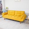 75" Flared Arm Convertible Sleeper Sofa-Yellow