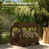 Outsunny 3-Tier Wooden Wagon Planter Box Raised Garden Bed for Vegetables Flowers Herbs Durable Brown 25 x 21 x 24
