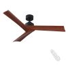 52 in. Black Lowe Profile Ceiling Fan with Light