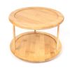 (2 pack)Kitchen Organizer Bamboo Turntable 2-Tier Spice Rack, 10.04 DIA x 6.89 in
