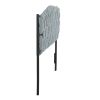 Twin Size Headboard in Black Metal and Blue Fabric