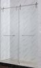 Frameless Shower Door with Rust-Resistant Stainless Steel, Explosion-Proof Glass, and Easy Installation 60*72